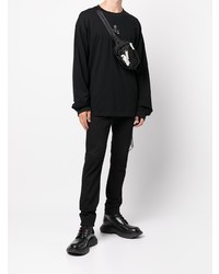 schwarzes verziertes Langarmshirt von Mastermind Japan