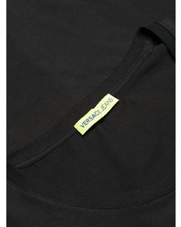 schwarzes verziertes Langarmshirt von Versace Jeans