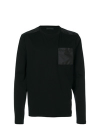 schwarzes verziertes Langarmshirt von Prada