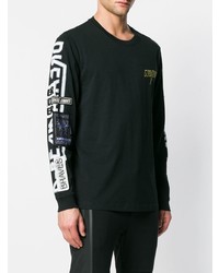 schwarzes verziertes Langarmshirt von Diesel