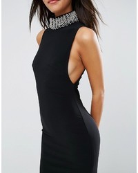 schwarzes verziertes Maxikleid von Asos