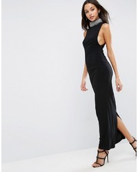 schwarzes verziertes Maxikleid von Asos