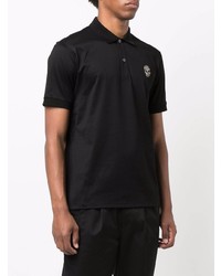 schwarzes verziertes Polohemd von Alexander McQueen