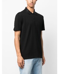 schwarzes verziertes Polohemd von Versace