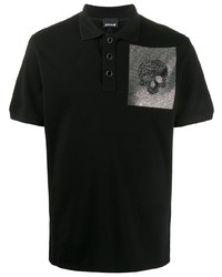 schwarzes verziertes Polohemd von Just Cavalli