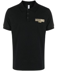 schwarzes verziertes Polohemd von Moschino