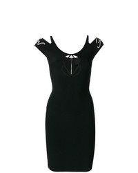 schwarzes verziertes schulterfreies Kleid von Philipp Plein