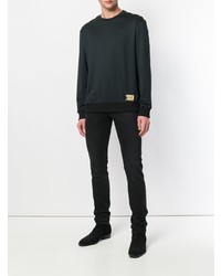 schwarzes verziertes Sweatshirt von Cavalli Class