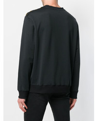 schwarzes verziertes Sweatshirt von Cavalli Class