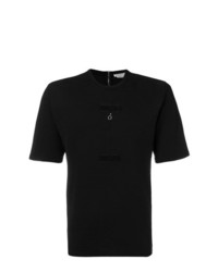 schwarzes verziertes T-Shirt mit einem Rundhalsausschnitt von Alyx
