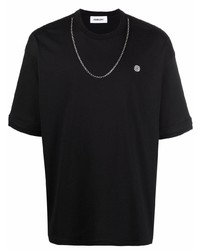 schwarzes verziertes T-Shirt mit einem Rundhalsausschnitt von Ambush