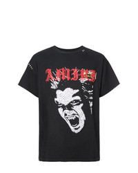 schwarzes verziertes T-Shirt mit einem Rundhalsausschnitt von Amiri