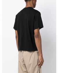 schwarzes verziertes T-Shirt mit einem Rundhalsausschnitt von Craig Green
