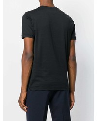 schwarzes verziertes T-Shirt mit einem Rundhalsausschnitt von Fendi