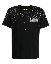 schwarzes verziertes T-Shirt mit einem Rundhalsausschnitt von BARROW