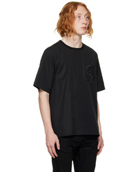 schwarzes verziertes T-Shirt mit einem Rundhalsausschnitt von DSQUARED2