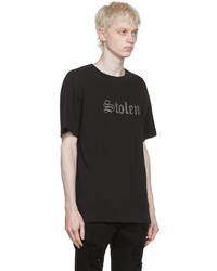 schwarzes verziertes T-Shirt mit einem Rundhalsausschnitt von Stolen Girlfriends Club