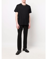 schwarzes verziertes T-Shirt mit einem Rundhalsausschnitt von Givenchy