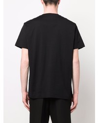 schwarzes verziertes T-Shirt mit einem Rundhalsausschnitt von Givenchy