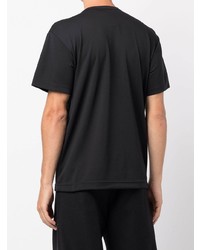 schwarzes verziertes T-Shirt mit einem Rundhalsausschnitt von Comme Des Garcons Homme Plus