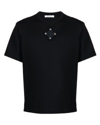 schwarzes verziertes T-Shirt mit einem Rundhalsausschnitt von Craig Green
