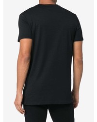 schwarzes verziertes T-Shirt mit einem Rundhalsausschnitt von Balmain