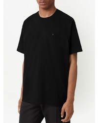 schwarzes verziertes T-Shirt mit einem Rundhalsausschnitt von Burberry