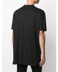 schwarzes verziertes T-Shirt mit einem Rundhalsausschnitt von Balmain