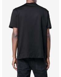 schwarzes verziertes T-Shirt mit einem Rundhalsausschnitt von Versace