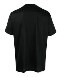 schwarzes verziertes T-Shirt mit einem Rundhalsausschnitt von Billionaire