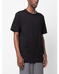 schwarzes verziertes T-Shirt mit einem Rundhalsausschnitt von 1017 Alyx 9Sm