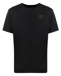 schwarzes verziertes T-Shirt mit einem Rundhalsausschnitt von Hydrogen