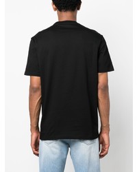 schwarzes verziertes T-Shirt mit einem Rundhalsausschnitt von Versace