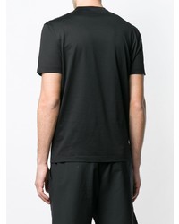 schwarzes verziertes T-Shirt mit einem Rundhalsausschnitt von Versace