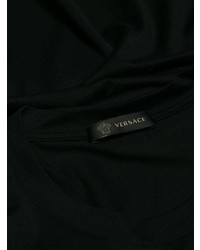 schwarzes verziertes T-Shirt mit einem Rundhalsausschnitt von Versace