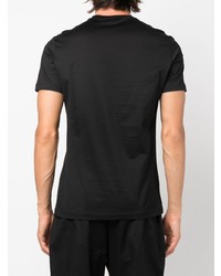 schwarzes verziertes T-Shirt mit einem Rundhalsausschnitt von Versace