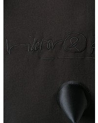 schwarzes verziertes T-Shirt mit einem Rundhalsausschnitt von Viktor & Rolf