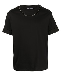 schwarzes verziertes T-Shirt mit einem Rundhalsausschnitt von Neil Barrett