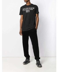 schwarzes verziertes T-Shirt mit einem Rundhalsausschnitt von Philipp Plein