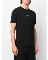 schwarzes verziertes T-Shirt mit einem Rundhalsausschnitt von Moschino