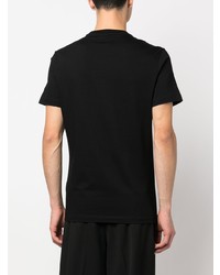 schwarzes verziertes T-Shirt mit einem Rundhalsausschnitt von Versace