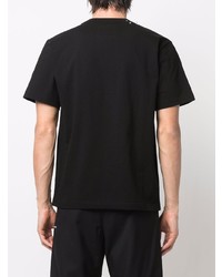 schwarzes verziertes T-Shirt mit einem Rundhalsausschnitt von Sacai