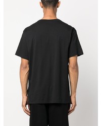 schwarzes verziertes T-Shirt mit einem Rundhalsausschnitt von VERSACE JEANS COUTURE