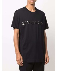 schwarzes verziertes T-Shirt mit einem Rundhalsausschnitt von Givenchy