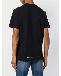 schwarzes verziertes T-Shirt mit einem Rundhalsausschnitt von Diesel