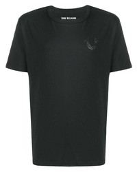 schwarzes verziertes T-Shirt mit einem Rundhalsausschnitt von True Religion