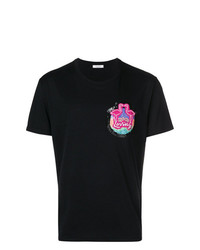 schwarzes verziertes T-Shirt mit einem Rundhalsausschnitt von Valentino