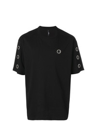 schwarzes verziertes T-Shirt mit einem Rundhalsausschnitt von Versus