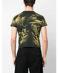 schwarzes verziertes T-Shirt mit einem Rundhalsausschnitt von Aries