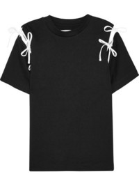schwarzes verziertes T-shirt von Facetasm